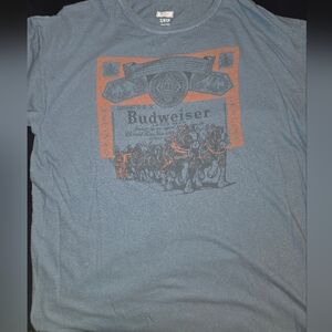 Budweiser Blue Tee with Orange Design